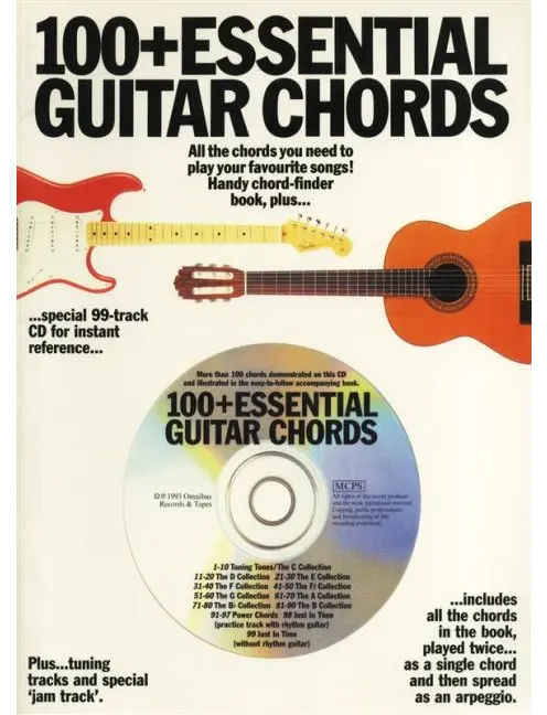 100 + Essential Guitar Chords Book / Cd