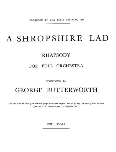 A Shropshire Lad (Score) Orch